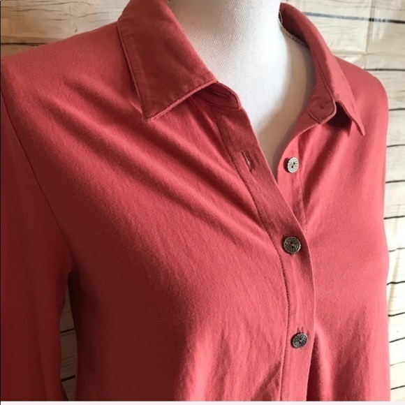 Soft Surroundings Standout Coral Button Tunic - Picture 7 of 8